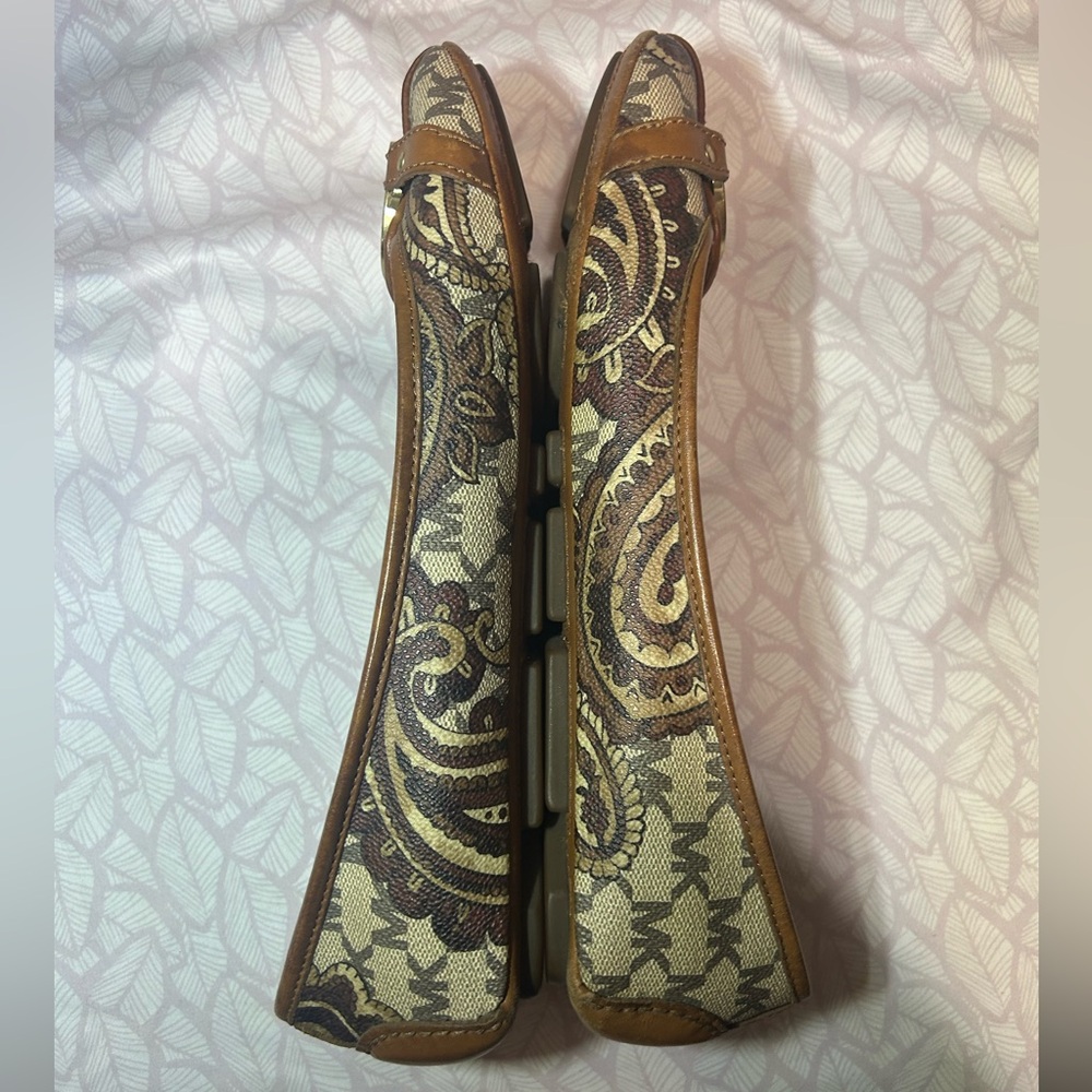 Michael Kors Patterned Brown and Tan Flats - Picture 2 of 4